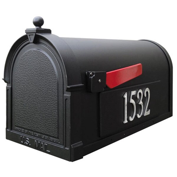 Special Lite Products Berkshire Curbside Mailbox with Side Numbers - Black SCB-1015-MP-BLK - main